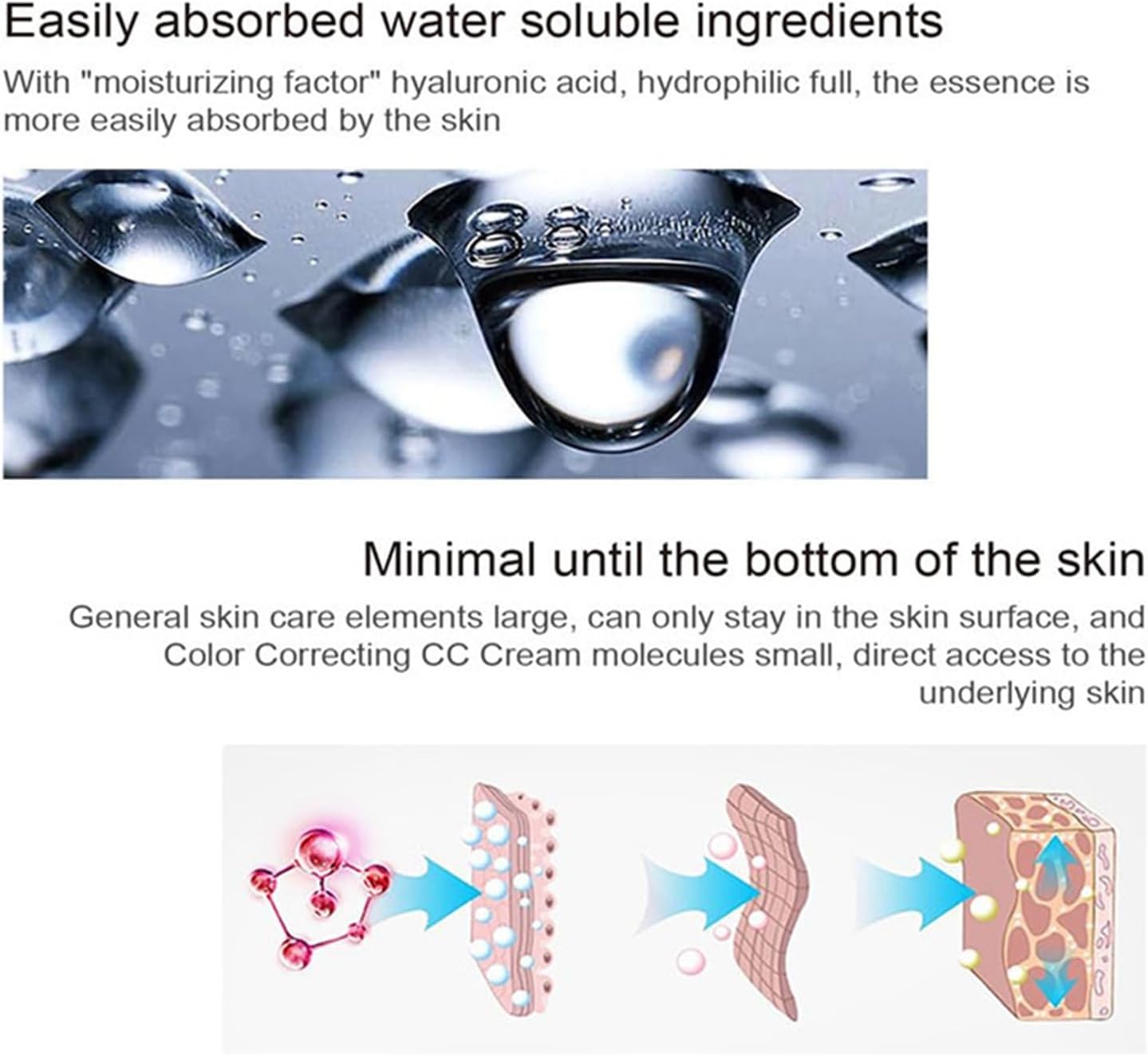 Lyaqbe Centella CC Cream,Color Correcting CC Cream,Concealer before Makeup to Brighten Skin Tone,Invisible Pores Concealer(Dark) 5 Lyaqbe Centella CC Cream,Color Correcting CC Cream,Concealer before Makeup to Brighten Skin Tone,Invisible Pores Concealer(Dark) - الصورة 5