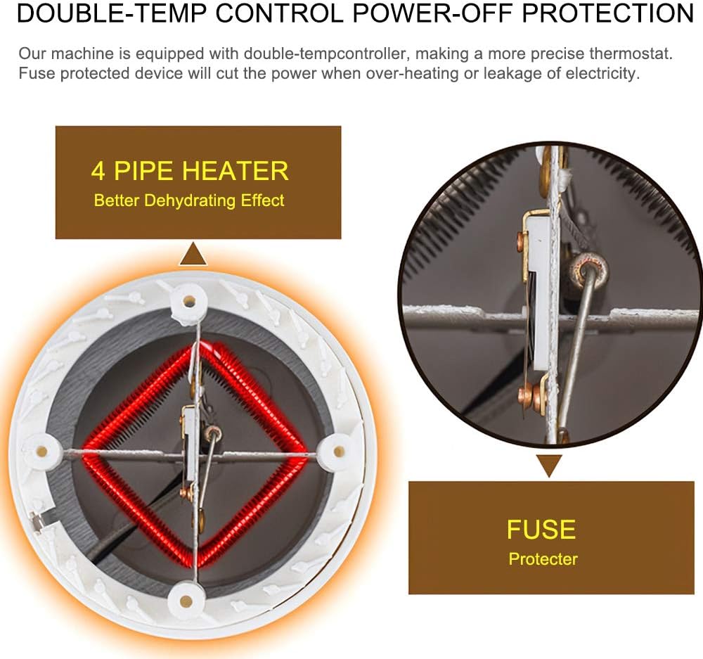 Mingzhe Electric Food Dehydrator hine 5 Tray Ti Fruit Dry Beef Jerky s Dry with Adjustable Thermostat 9 Mingzhe Electric Food Dehydrator hine 5 Tray Ti Fruit Dry Beef Jerky s Dry with Adjustable Thermostat - الصورة 9