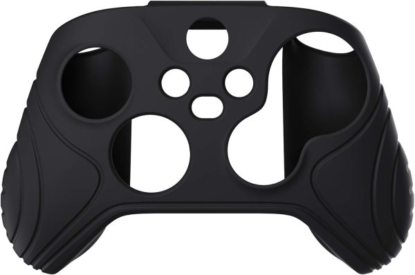 ⁦eXtremeRate PlayVital Samurai Edition Black Anti-slip Controller Grip Silicone Skin, Ergonomic Soft Rubber Protective Case Cover for Xbox Series S/X Controller with Black Thumb Stick Caps⁩ - الصورة ⁦8⁩