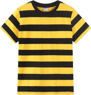 Spring&Gege Boys' Short Sleeve Striped Crew Neck T-Shirt