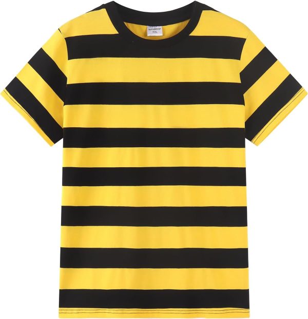 Spring&Gege Boys' Short Sleeve Striped Crew Neck T-Shirt