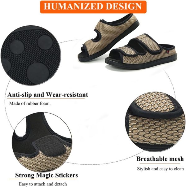 ⁦WEEOATAR Diabetic Slippers,Post Surgery Shoes,Medical Walking Shoes,Adjustable,Slip-on and Wide Orthopedic Shoes⁩ - الصورة ⁦2⁩