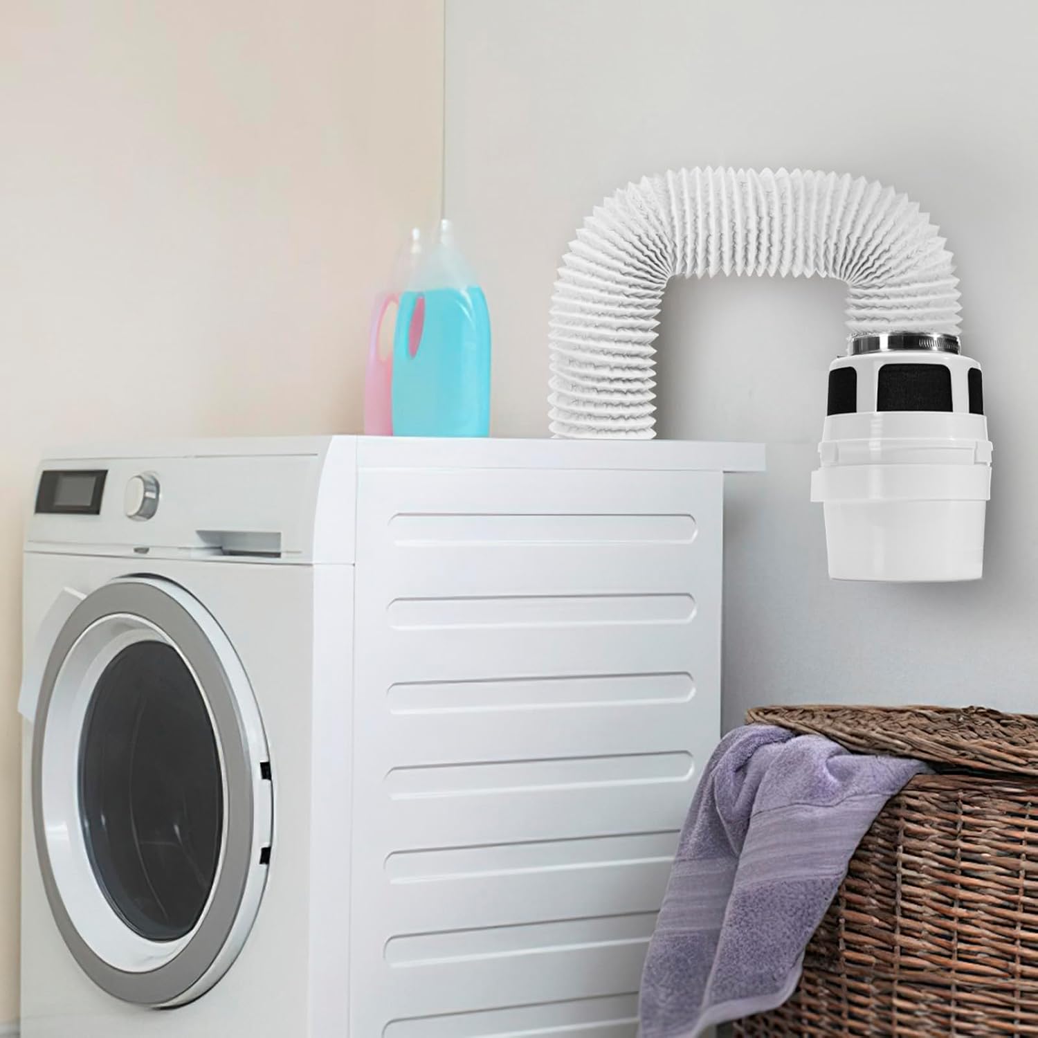 Upgraded Version - VIWINVELA 3 IN 1 Indoor Dryer Vent Kit with White Dryer Vent Hose - Dryer Lint Catcher Water Filter Bucket - Dryer Lint Trap for Electric Dryer 5 Upgraded Version - VIWINVELA 3 IN 1 Indoor Dryer Vent Kit with White Dryer Vent Hose - Dryer Lint Catcher Water Filter Bucket - Dryer Lint Trap for Electric Dryer - الصورة 5