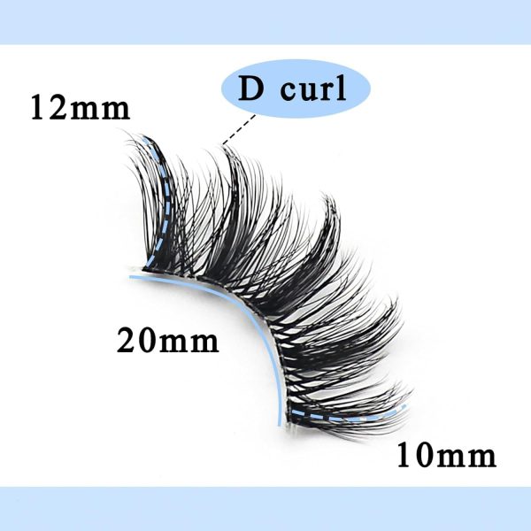 ⁦MAKINGTEC False Eyelashes - Half Lashes with Clear Band, Fluffy Volume, Soft 3D Wispy Lashes (10 Pairs)⁩ - الصورة ⁦7⁩