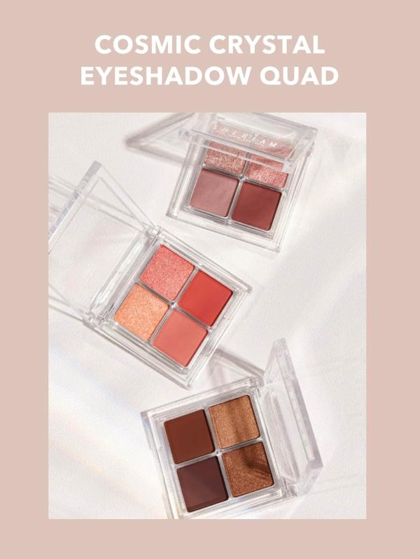 ⁦SHEGLAM Cosmic Crystal Eyeshadow Quad 4-Color Matte Glitter Eyeshadow Palette Rose Gold Warm Peach Brown Long Lasting Ultra Pigmented Smooth Blendable Eyeshadow-Higher Self⁩ - الصورة ⁦5⁩