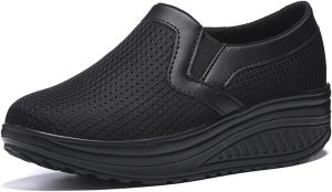 Rmbaby Running Shoes Women's Shoes High Heels Ladies Women's Sports Shoes Thick Soled Shoes Breathable Height Increasing Shoes (Color : Black, Shoe Size : 7.5)