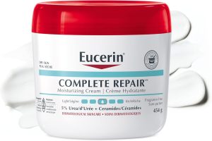 EUCERIN Complete Repair Moisturizing Cream, Face and Body Cream for Dry Skin, 5% Urea Cream, Ceramide Cream, Dry Skin Cream Body Moisturizer, Fragrance Free, Non-Greasy, Dermatological Skin Care, 454g