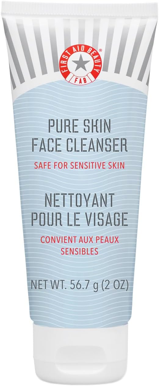 First Aid Beauty Pure Skin Face Cleanser, Sensitive Skin Cream Cleanser With Antioxidant Booster - 2 Oz. Travel Size, Multi, 2 Ounce (Pack of 1) 1 First Aid Beauty Pure Skin Face Cleanser, Sensitive Skin Cream Cleanser With Antioxidant Booster - 2 Oz. Travel Size, Multi, 2 Ounce (Pack of 1)