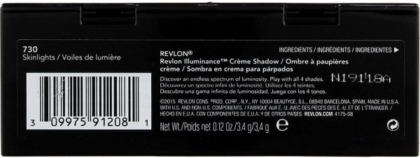 ⁦REVLON Crème Eyeshadow Palette, Illuminance Eye Makeup With Crease- Resistant Ingredients, Creamy Pigmented in Blendable Matte & Shimmer Finishes, 730 Skin Lights, 0.12 Oz⁩ - الصورة ⁦4⁩