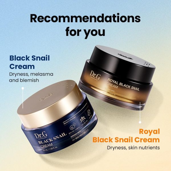 ⁦Dr. G Royal Black Snail Cream, 50ml - Korean Moisturizer, Snail Mucin Moisturizer, Korean Skin Care Moisturizer, Korean Face Moisturizer Korean, Moisturizer Face Cream Korean, Kbeauty, K Beauty⁩ - الصورة ⁦5⁩