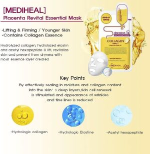 Mediheal Sheet Mask Bundle N.M.F Aquaring Ampoule + Collagen Impact + Teatree Care + E.G.T Timetox Ampoule EX + W.H.P White Hydrating Black EX, 2pcs Each, 5 Different Masks, Totally 10 Sheets