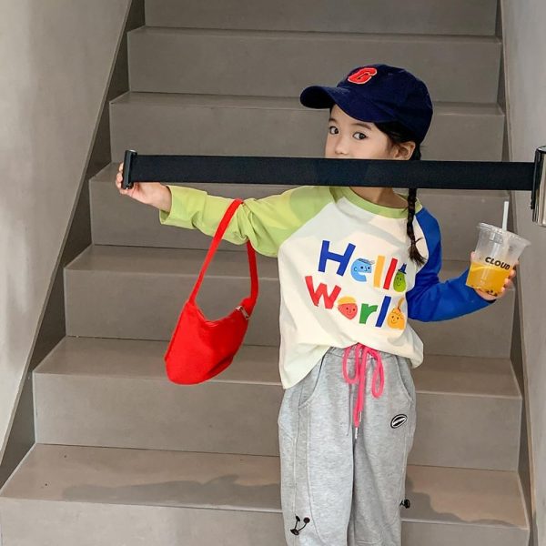 ⁦L&Wen Girls Crewneck Raglan Long Sleeves T-shirt⁩ - الصورة ⁦5⁩