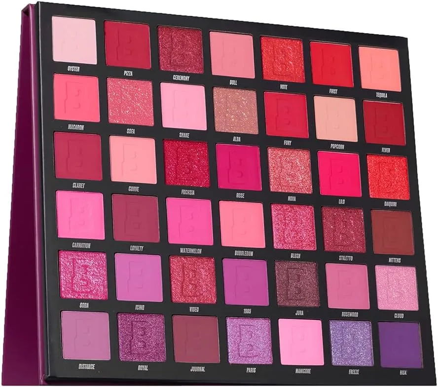 BEAUTY BAY Berry Colour Eyeshadow Palette - 16 Eye Shadow Shades - Ultra Pigmented Pinks, Purple, Reds, Eye Make-Up - Matte Metallic Shimmer Makeup Set - Vegan And Cruelty-Free