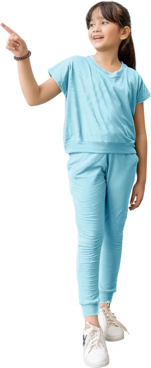Selecta Now Kids Girls T-Shirt Top & Legging Set Soft Stretch Cotton Blend Casual Outfit Comfortable & Stylish Everyday Wear PJS Set Age 5-14 Years