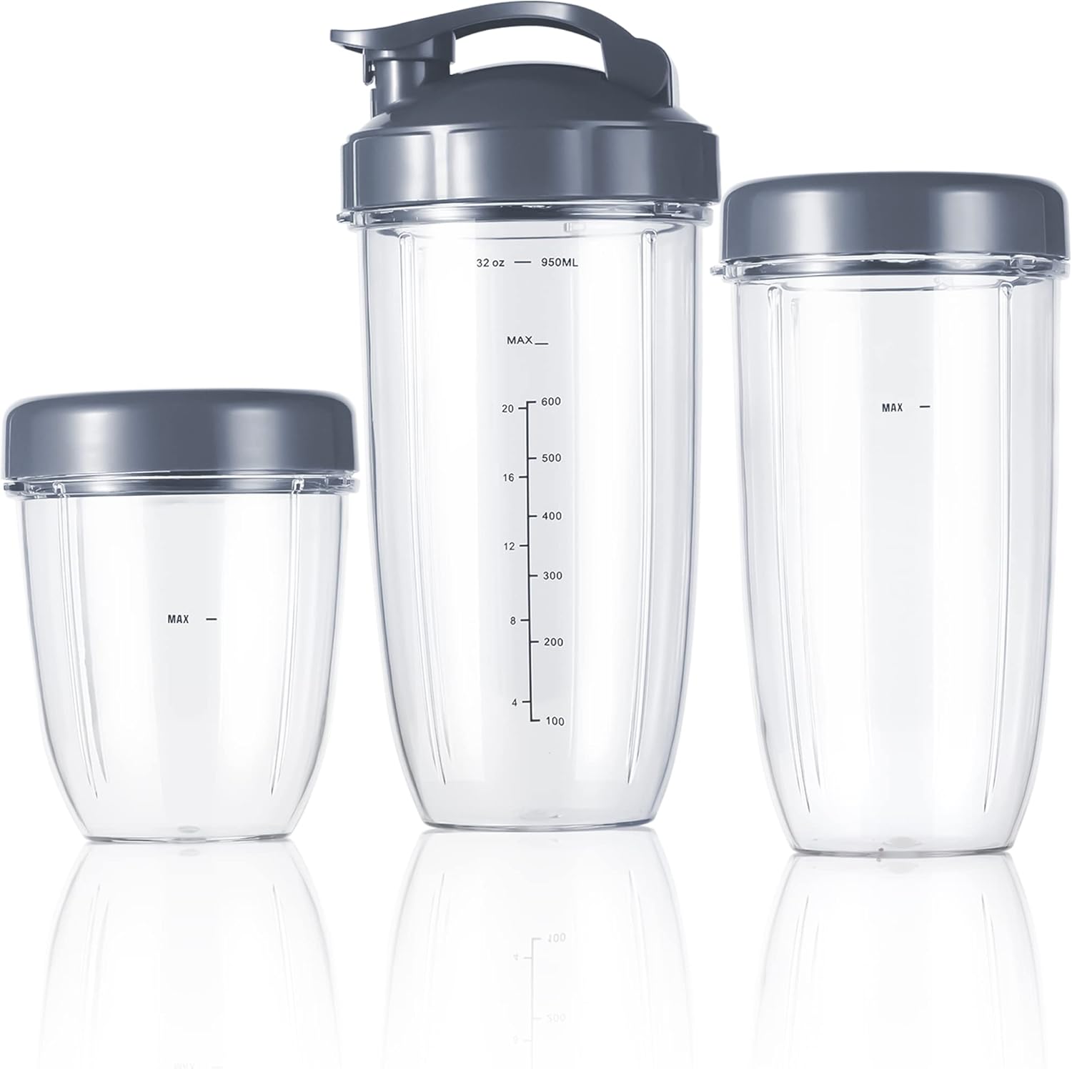 NutriBullet Replacement Cup Kit - Short (18oz), Tall (24oz), Colossal (32oz) with Flip-Top & Stay-Fresh Lids 1 NutriBullet Replacement Cup Kit - Short (18oz), Tall (24oz), Colossal (32oz) with Flip-Top & Stay-Fresh Lids