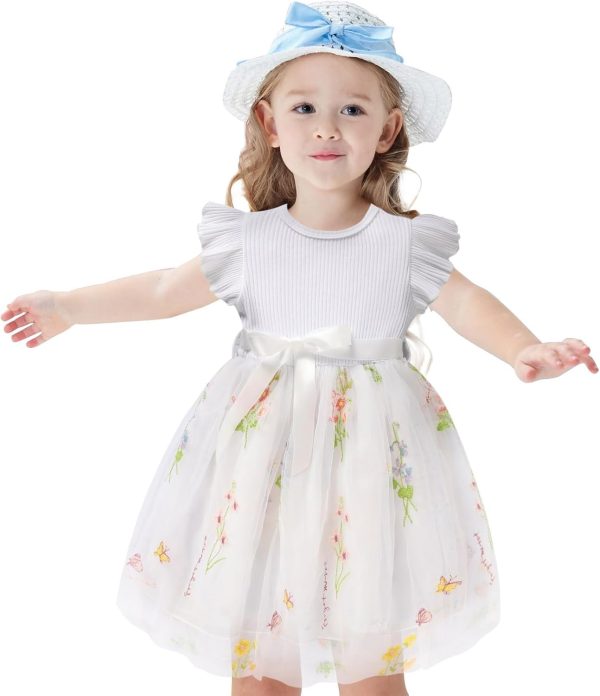 ⁦Toddler Girl Tulle Dress for Summer—Sleeveless Ruffle Design, Lightweight and Breathable, Suitable for Parties, Daily Wear, or Photo⁩ - الصورة ⁦3⁩