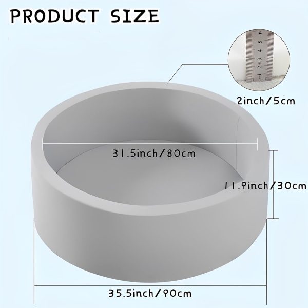 ⁦Beauenty Foam Ball Pit for Toddlers,35.5"x 11.9"Baby Ball Pit with Soft Memory Sponge,Indoor Outdoor Baby Playpen, Play Ball Pool for Infants Boys and Girls(Gray,NO Balls)⁩ - الصورة ⁦2⁩