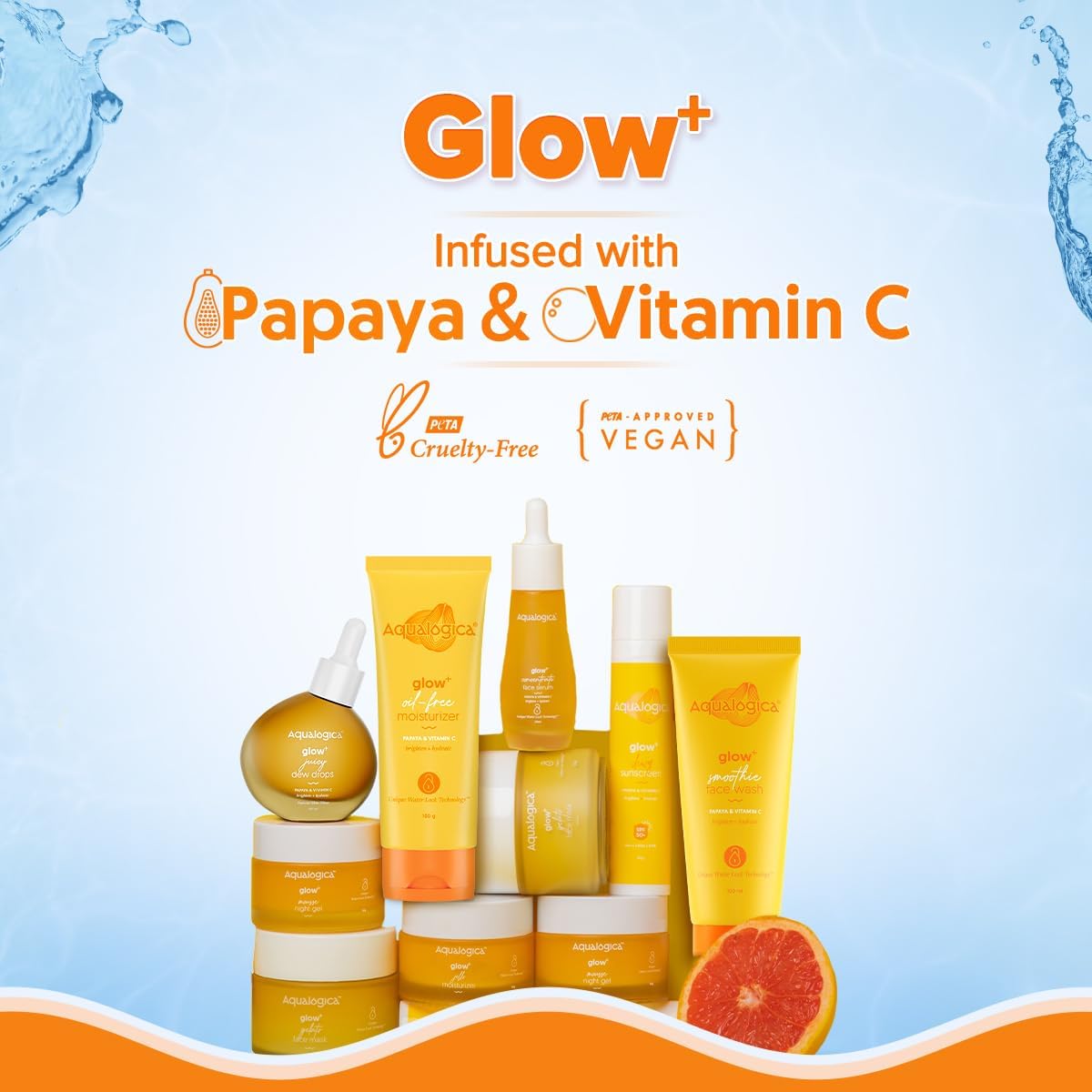Aqualogica Glow+ Oil Free Moisturizer, With Papaya And Vitamin C | Brightens & Hydrates Skin | Lightweight & Non-Sticky | Unique Water Lock Technology | 100 G 6 Aqualogica Glow+ Oil Free Moisturizer, With Papaya And Vitamin C | Brightens & Hydrates Skin | Lightweight & Non-Sticky | Unique Water Lock Technology | 100 G - الصورة 6