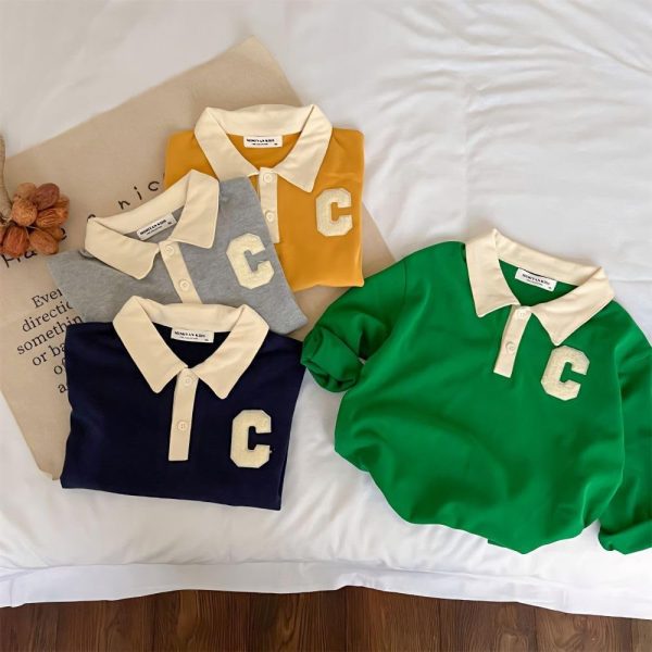 ⁦L&Wen Boys Long Sleeve Polo Shirt⁩ - الصورة ⁦3⁩