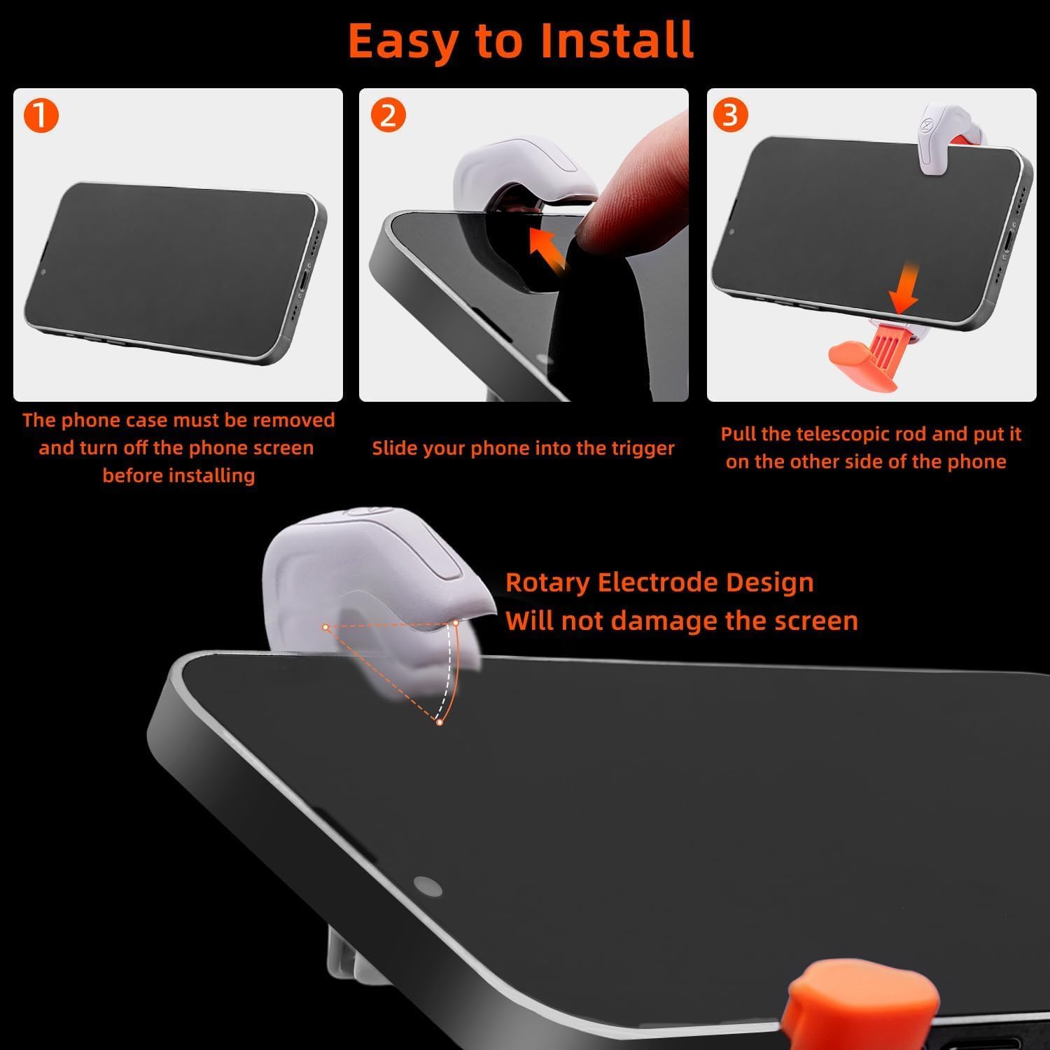 Mobile Gaming Triggers, Plug and Play Game Controller Fit for iOS and Android, No Delay Controller Gamepad Compatible with Pubg Mobile/Fortnitee Mobile/Call of Duty Mobile 3 Mobile Gaming Triggers, Plug and Play Game Controller Fit for iOS and Android, No Delay Controller Gamepad Compatible with Pubg Mobile/Fortnitee Mobile/Call of Duty Mobile - الصورة 3