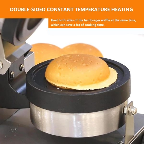 ⁦1300W Electric Burger Making Machine, Stainless Steel Panini Sandwich Hot Press Machine, No Coating, Temperature/Time Control⁩ - الصورة ⁦3⁩