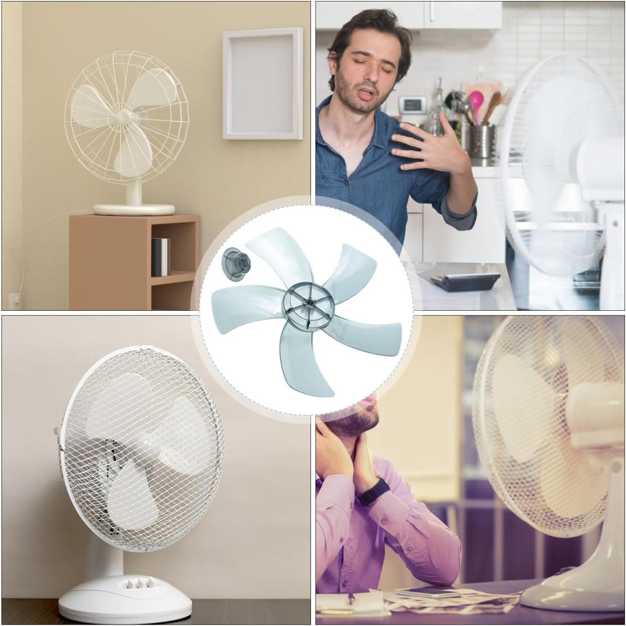 Hemobllo Universal Thickened Electric Fan 5 Blade Fan Blade, Vertical Fan Blade Replacement, 300MM 8 Hemobllo Universal Thickened Electric Fan 5 Blade Fan Blade, Vertical Fan Blade Replacement, 300MM - الصورة 8