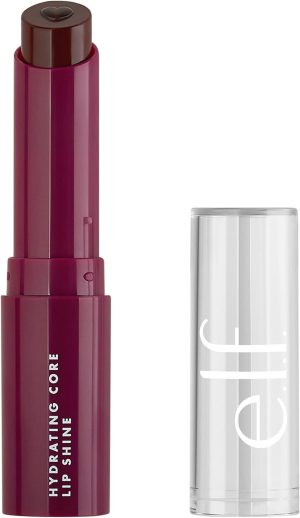 e.l.f. Cosmetics Hydrating Core Lip Shine, Conditioning & Nourishing Lip Balm, Sheer Colour Tinted Chapstick, Ecstatic, 0.09 Oz, 1 Count (Pack of 1)