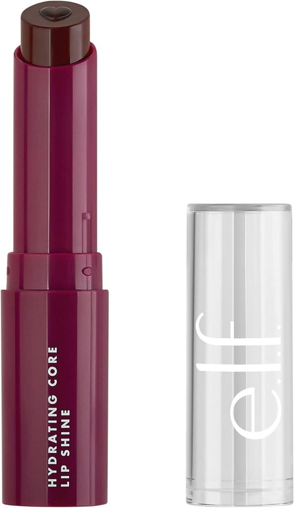 e.l.f. Cosmetics Hydrating Core Lip Shine, Conditioning & Nourishing Lip Balm, Sheer Colour Tinted Chapstick, Ecstatic, 0.09 Oz, 1 Count (Pack of 1)