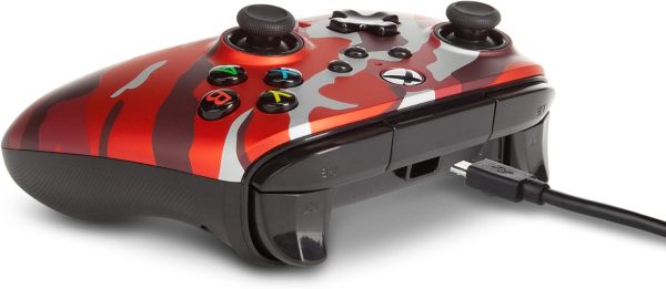 ⁦PowerA Xbox Series X Enhanced Wired Controller (Metallic Red Camo)⁩ - الصورة ⁦6⁩