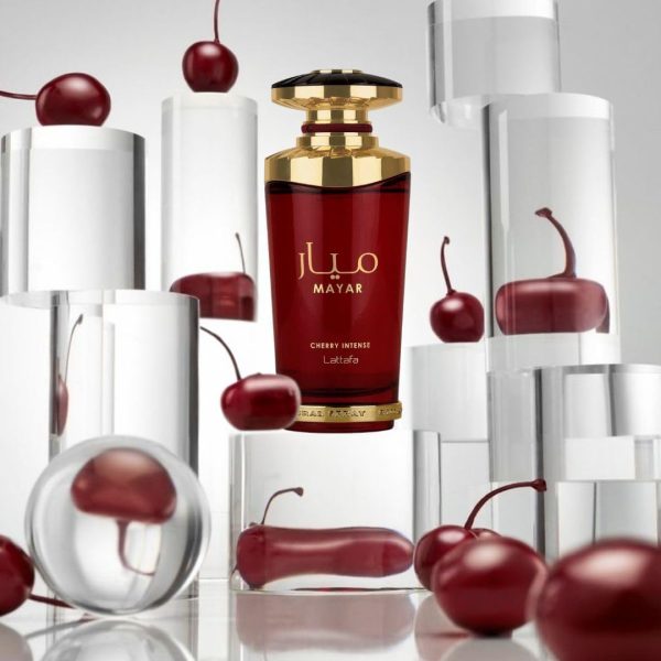 ⁦Lattafa Mayar Cherry Intense Eau de Parfum Spray for Unisex, 3.4 Ounce⁩ - الصورة ⁦6⁩