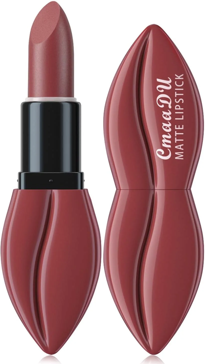L&Wen Matte Lipstick for Women, Long Lasting Waterproof Highly Pigmented Moisturizing Velvet Lip Gloss, Not Fade Lightweight Smudge Proof Lip Stain for Girls and Women - Red 09