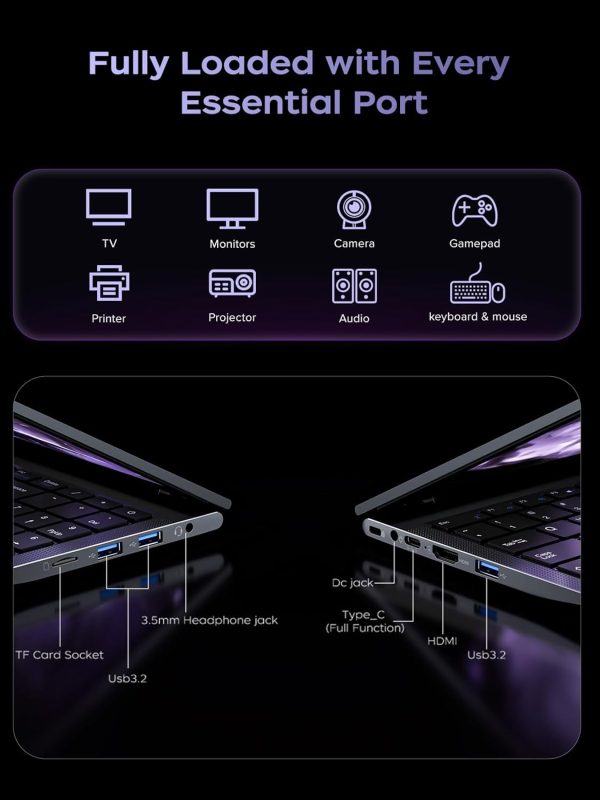 ⁦KAIGERR 2025 AMD Laptop, 15.6inch Laptop Computer with AMD Ryzen 7 5700U(8C/16T, Up to 4.3GHz), 16GB RAM 512GB NVMe SSD Windows 11 Laptop, Radeon RX Vega 8 Graphics,WiFi 6⁩ - الصورة ⁦4⁩