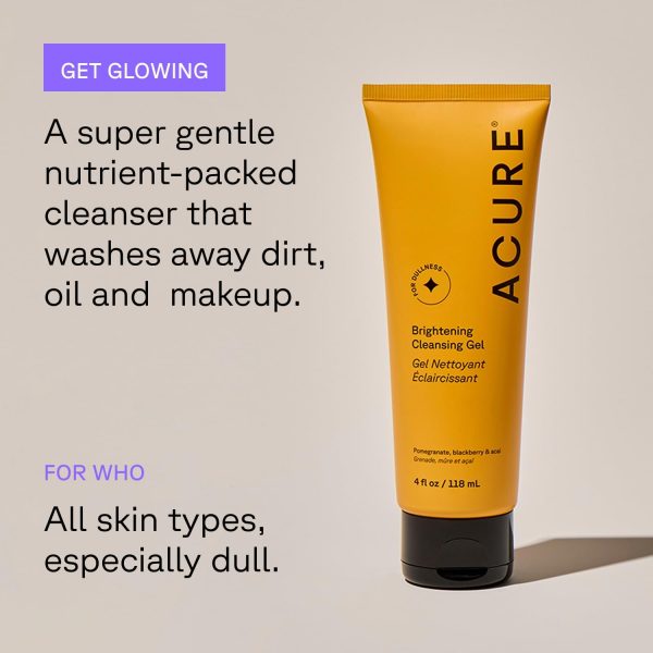 ⁦Acure Bestselling Duo Kit - Brightening Facial Scrub & Cleansing Gel - All Skin Types - Cleanse With Pomegranate, Blackberry & Acai - Scrub With Sea Kelp & French Green Clay⁩ - الصورة ⁦6⁩