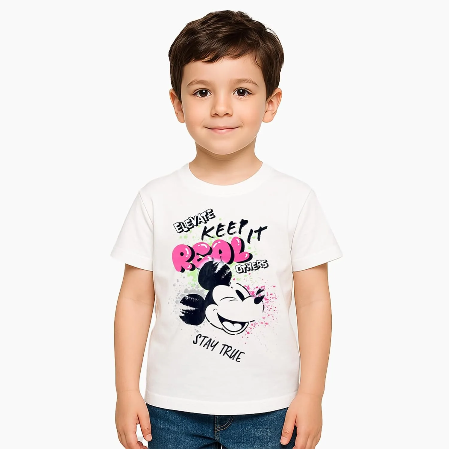 Disney Girls Disney Mickey Mouse Kids Girls Short Sleeves T-Shirt Western (pack of 1)