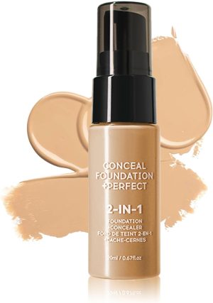 NALACAL 2 in 1 Concealer Full Coverage Foundation for Mature Skin, Oil Control Matte Liquid Makeup, Waterproof Base De Maquillaje, High Coverage - 02 Natural