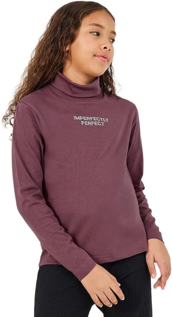Styli Girls Embroidered Turtle Neck Long Sleeve T-Shirt