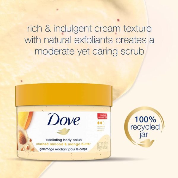 ⁦Dove Crushed Almond & Mango Butter Exfoliating Body Polish Scrub - 10.5 fl oz⁩ - الصورة ⁦5⁩
