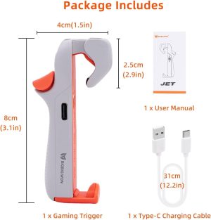 Mobile Gaming Triggers, Plug and Play Game Controller Fit for iOS and Android, No Delay Controller Gamepad Compatible with Pubg Mobile/Fortnitee Mobile/Call of Duty Mobile