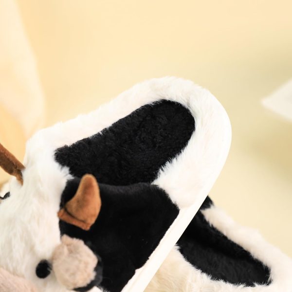 ⁦Gaolinci Cartoon Cow Cotton Slippers, Winter Indoor Outdoor Slippers for Women⁩ - الصورة ⁦3⁩