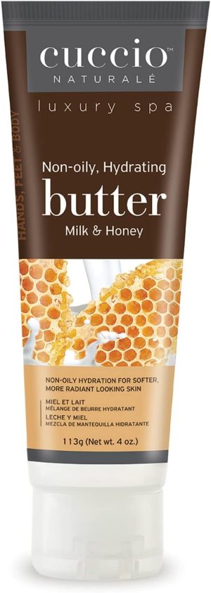 Cuccio Naturale Butter Blends - Ultra-Moisturizing, Renewing, Smoothing Scented Body Cream - Deep Hydration For Dry Skin Repair - Made With Natural Ingredients - Milk & Honey - 4 Oz