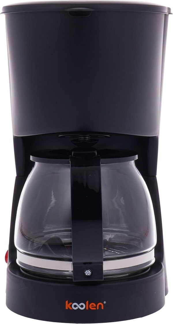 ⁦Koolen 750W Coffee Maker With Filter, 1 Litre Capacity, Black⁩ - الصورة ⁦3⁩