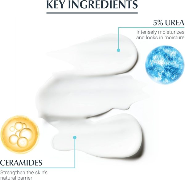⁦EUCERIN Complete Repair Moisturizing Cream, Face and Body Cream for Dry Skin, 5% Urea Cream, Ceramide Cream, Dry Skin Cream Body Moisturizer, Fragrance Free, Non-Greasy, Dermatological Skin Care, 454g⁩ - الصورة ⁦3⁩