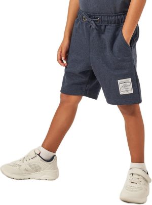 Styli Boys Solid Drawstring Shorts With Badge Detail