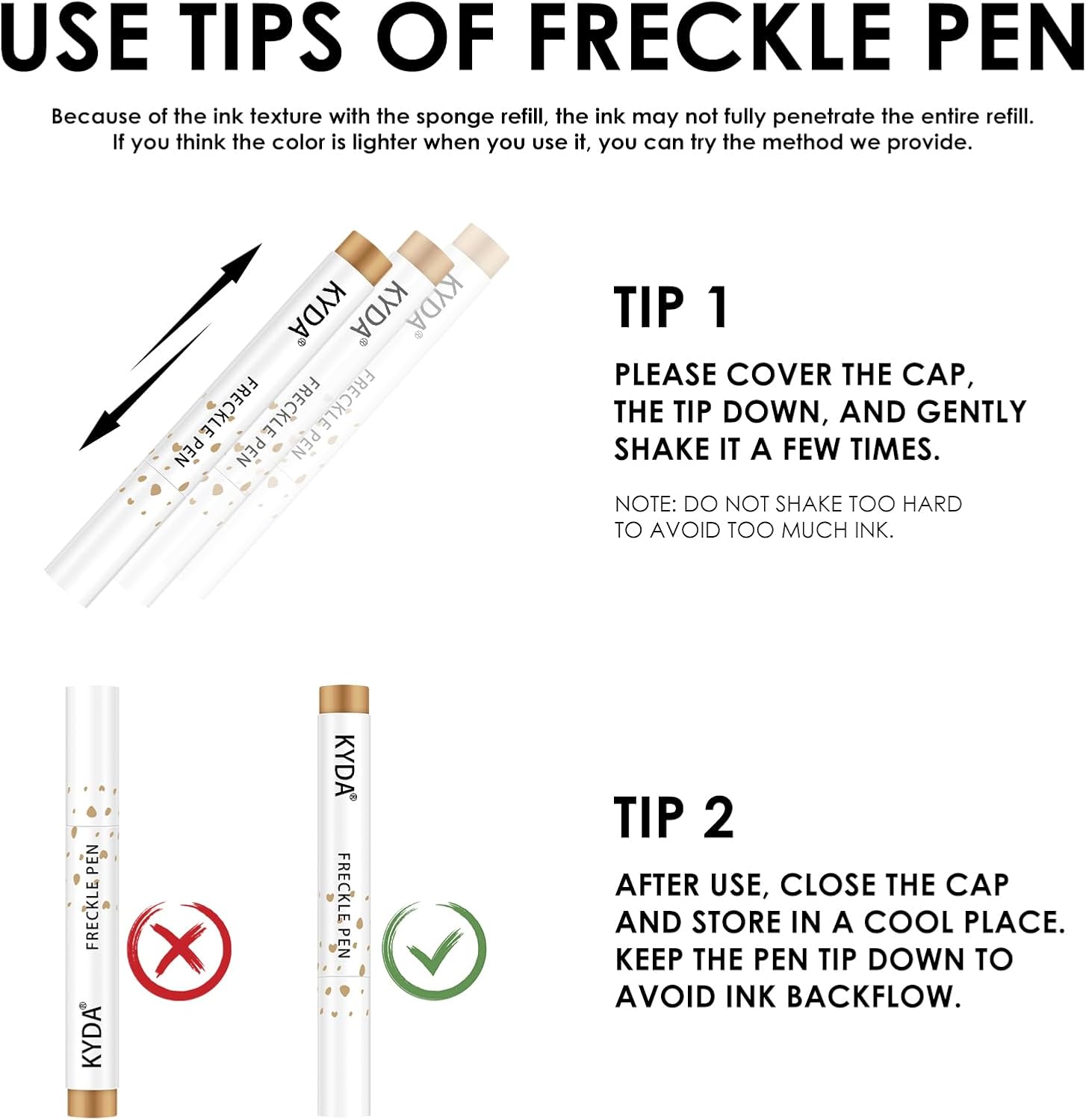 KYDA 2 Pcs Freckle Makeup Pen, Natural Lifelike Freckle Makeup Pen Magic Color, Waterproof Longlasting Soft Dot Sopt, for Natural Effortless Sunkissed Make up-Light Brown 2 KYDA 2 Pcs Freckle Makeup Pen, Natural Lifelike Freckle Makeup Pen Magic Color, Waterproof Longlasting Soft Dot Sopt, for Natural Effortless Sunkissed Make up-Light Brown - الصورة 2