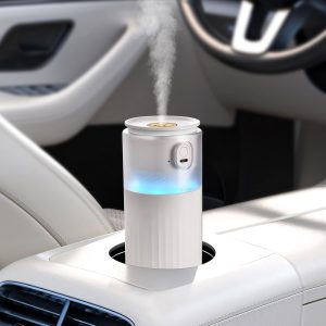 Portable Mini Humidifier, Azonee Cool Mist USB Humidifier for Bedroom, Office & Car, Travel with Night Light, Super Quiet, Auto Shut-Off, 2 Mist Modes (White)