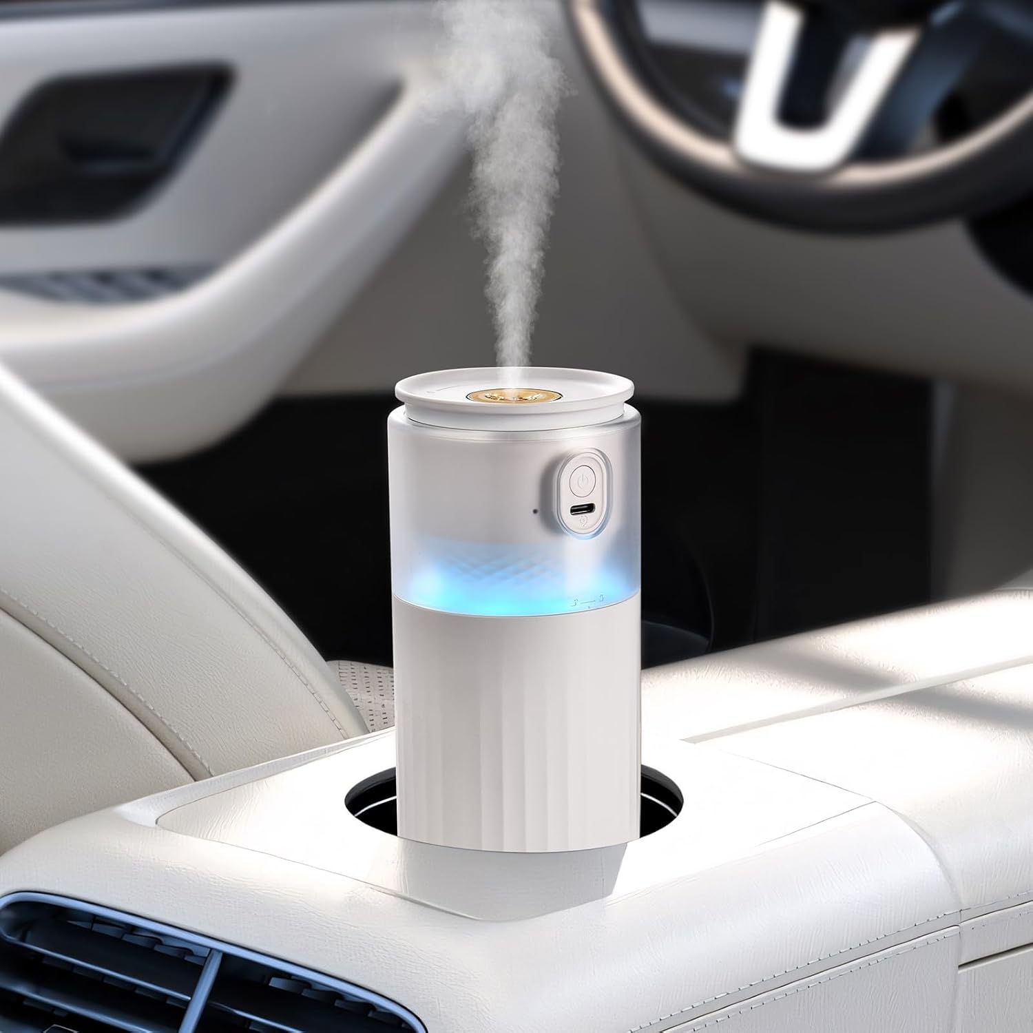 Portable Mini Humidifier, Azonee Cool Mist USB Humidifier for Bedroom, Office & Car, Travel with Night Light, Super Quiet, Auto Shut-Off, 2 Mist Modes (White) 1 Portable Mini Humidifier, Azonee Cool Mist USB Humidifier for Bedroom, Office & Car, Travel with Night Light, Super Quiet, Auto Shut-Off, 2 Mist Modes (White)