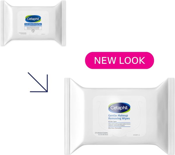 ⁦Cetaphil Gentle Makeup Removing Wipes 25⁩ - الصورة ⁦2⁩