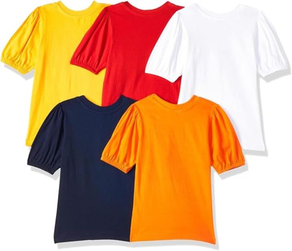 ⁦T2F Girls GLS-TSRT-27 T-Shirt (pack of 5)⁩ - الصورة ⁦2⁩