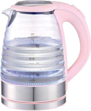 ALSAIF 1.7Liter 2200W Electric Glass Kettle, Glass E03208/P 2 Years warranty
