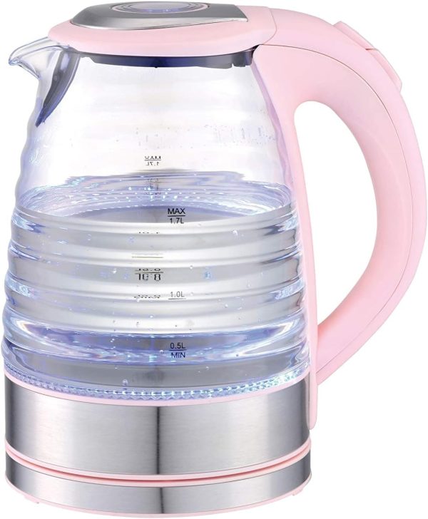 ALSAIF 1.7Liter 2200W Electric Glass Kettle, Glass E03208/P 2 Years warranty